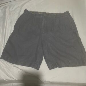 BROOKS BROTHERS Shorts Mens 35 Irish Linen Woven Flat Golf Casual Navy